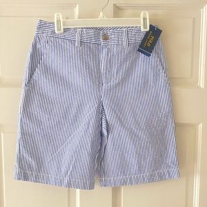 Boys Polo Ralph Lauren Blue and White Seersucker Shorts
